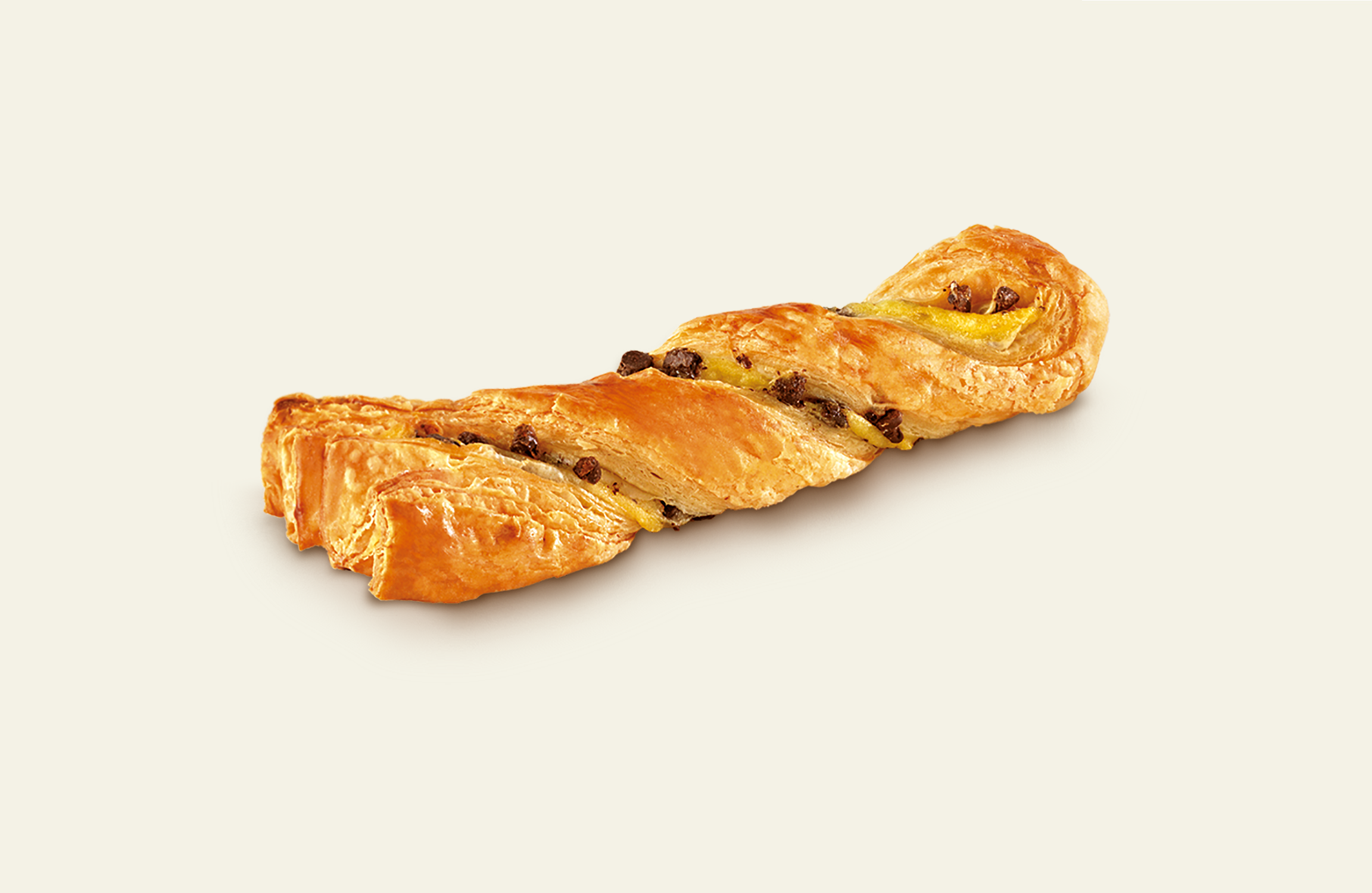 Treccia al burro con crema e pepite di cioccolato